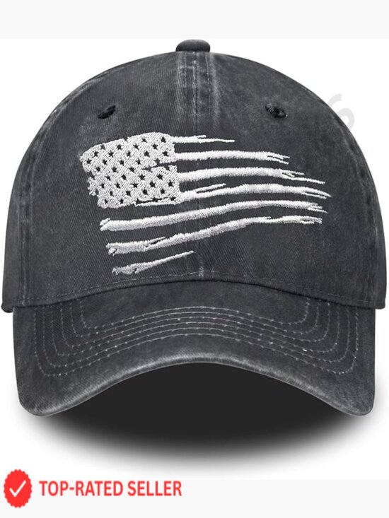 Vintage Washed Distressed Denim Baseball Cap Embroidered Adjustable main image 7